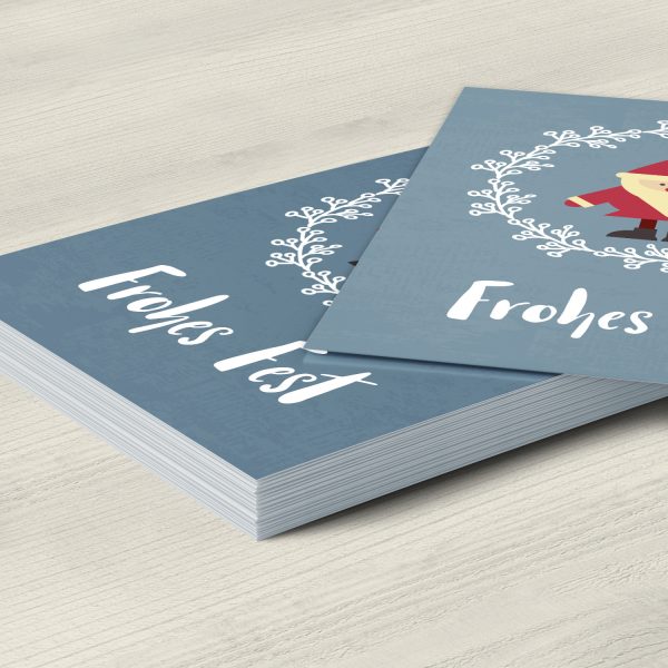 10 x moderne Weihnachtskarten mit Umschlag, Motiv FROHES FEST (blau-grau modern) im Postkarten Format / Weihnachten / Weihnachtsgrußkarte – Bild 5
