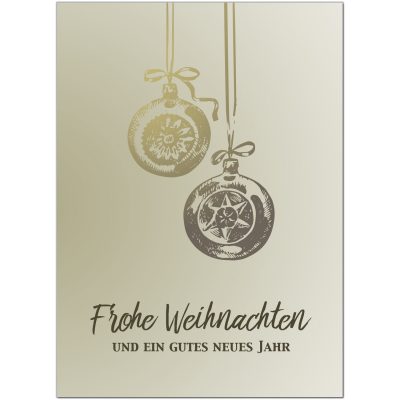 10 x moderne Weihnachtskarten mit Umschlag, Motiv Frohe Weihnachten Vintage (beige, braun, shabby chic) im Postkarten-Format