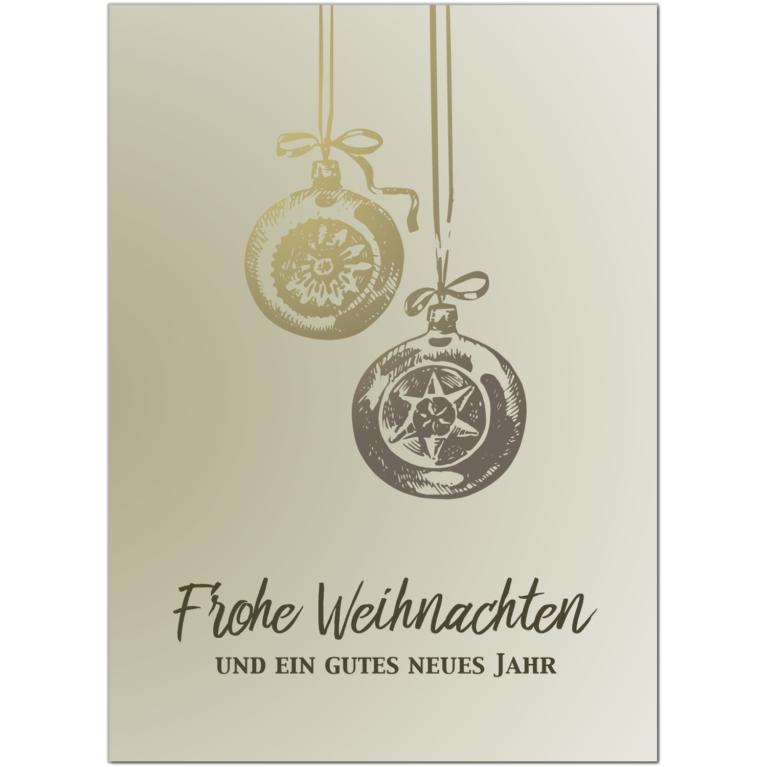 10 x moderne Weihnachtskarten mit Umschlag, Motiv Frohe Weihnachten Vintage (beige, braun, shabby chic) im Postkarten-Format
