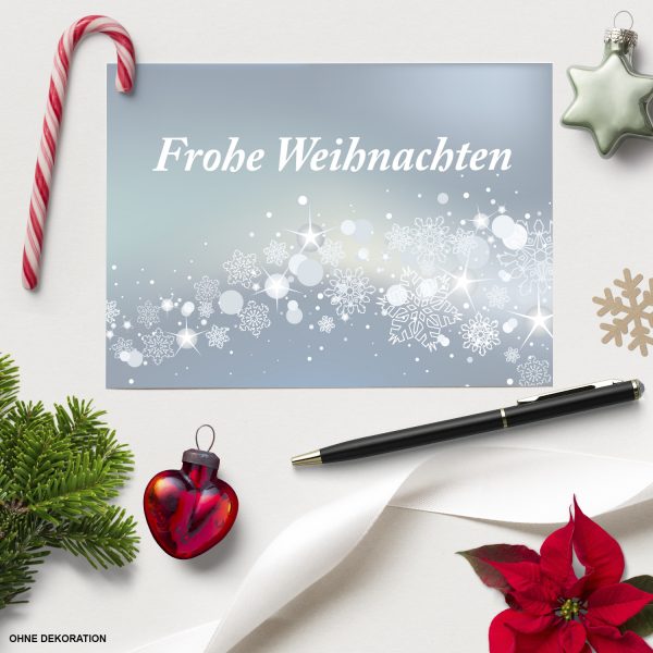 10 x moderne Weihnachtskarten mit Umschlag, Motiv Frohe Weihnachten modern (hell blau, grau) im Postkarten Format / Weihnachten / Weihnachtspost – Bild 3