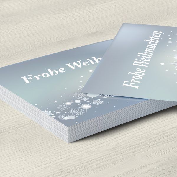 10 x moderne Weihnachtskarten mit Umschlag, Motiv Frohe Weihnachten modern (hell blau, grau) im Postkarten Format / Weihnachten / Weihnachtspost – Bild 5