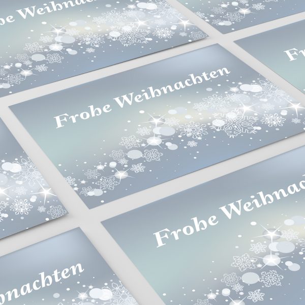 10 x moderne Weihnachtskarten mit Umschlag, Motiv Frohe Weihnachten modern (hell blau, grau) im Postkarten Format / Weihnachten / Weihnachtspost – Bild 6