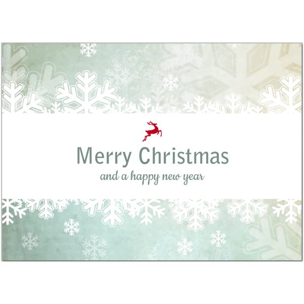 15 x Weihnachtskarten mit Umschlag, Motiv Englisch Merry Christmas für Firmen (türkis, grau, modern) im Postkarten Format / Weihnachten / Weihnachtspostkarten