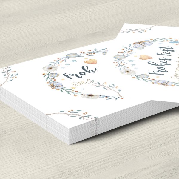 10 x moderne Weihnachtskarten mit Umschlag Motiv Weihnachten Aquarell Cool Kranz und Geschenke traditionell – Bild 5