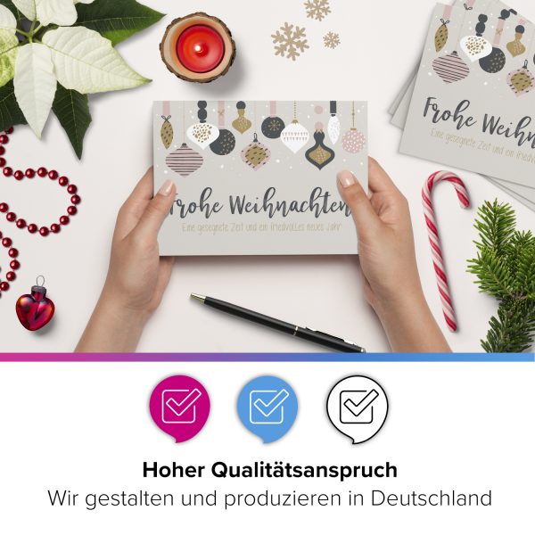 10 x moderne Weihnachtskarten mit Umschlag Motiv Weihnachten Schlicht und modern - Typo Schrift Karte mit schönem Text – Bild 2