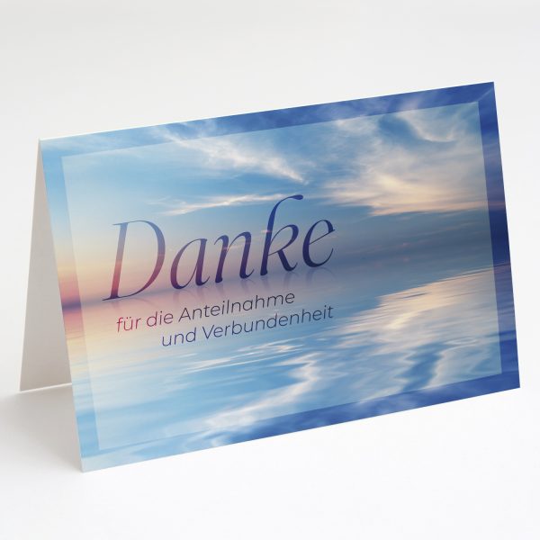 10 x Trauer Danksagungskarten Klappkarten mit Umschlag DIN A6, Trauerkarten Motiv Meer blau, Danke Sagen nach Beerdigung, Trauerfall – Bild 4