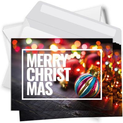 10 moderne Weihnachtskarten mit Umschlag - Motiv MERRY CHRISTMAS 1 - Design-Karten zu Weihnachten im Set