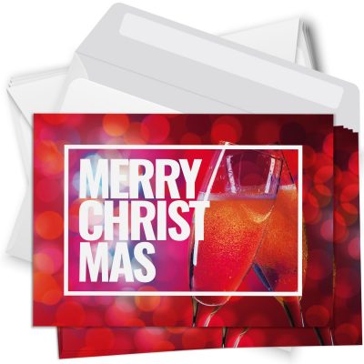 10 moderne Weihnachtskarten mit Umschlag - Motiv MERRY CHRISTMAS 2 - Design-Karten zu Weihnachten im Set