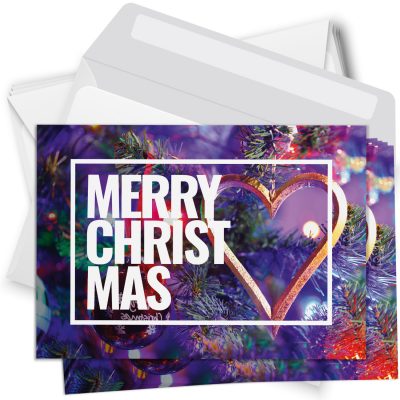 10 moderne Weihnachtskarten mit Umschlag - Motiv MERRY CHRISTMAS 3 - Design-Karten zu Weihnachten im Set