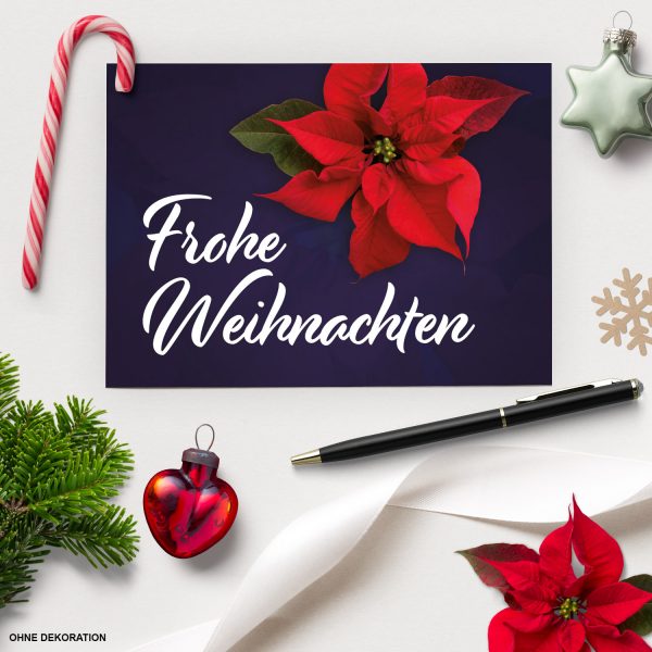 10 moderne Weihnachtskarten mit Umschlag - Motiv Weihnachtsstern 1 - Design-Karten zu Weihnachten im Set – Bild 3