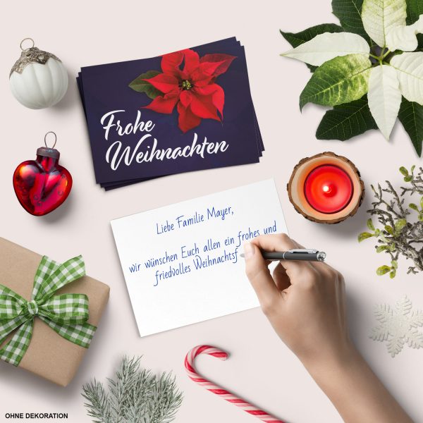 10 moderne Weihnachtskarten mit Umschlag - Motiv Weihnachtsstern 1 - Design-Karten zu Weihnachten im Set – Bild 4