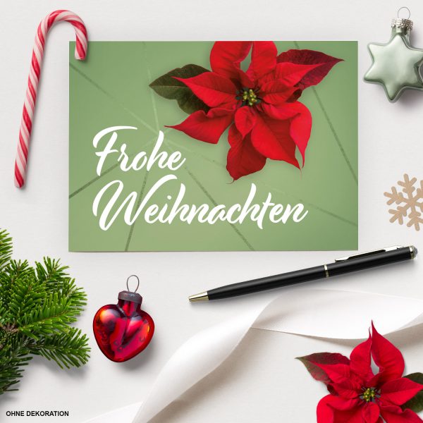 10 moderne Weihnachtskarten mit Umschlag - Motiv Weihnachtsstern 2 - Design-Karten zu Weihnachten im Set – Bild 3
