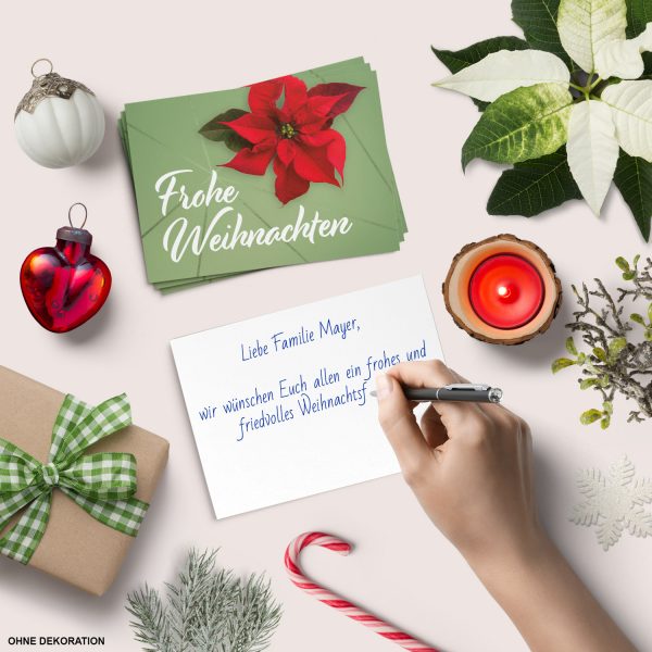 10 moderne Weihnachtskarten mit Umschlag - Motiv Weihnachtsstern 2 - Design-Karten zu Weihnachten im Set – Bild 4