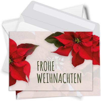 10 moderne Weihnachtskarten mit Umschlag - Motiv Weihnachtsstern 3 - Design-Karten zu Weihnachten im Set