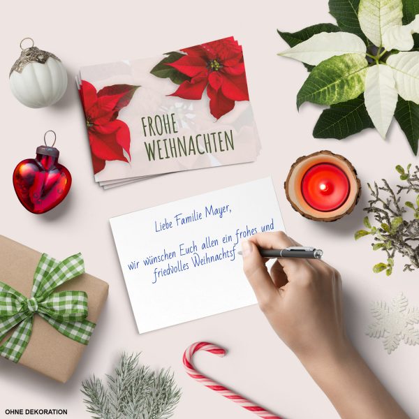 10 moderne Weihnachtskarten mit Umschlag - Motiv Weihnachtsstern 3 - Design-Karten zu Weihnachten im Set – Bild 4