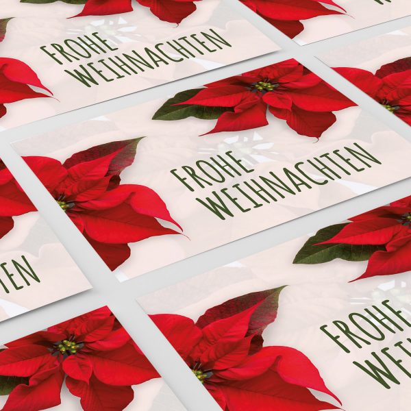 10 moderne Weihnachtskarten mit Umschlag - Motiv Weihnachtsstern 3 - Design-Karten zu Weihnachten im Set – Bild 6