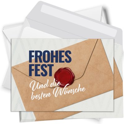 10 moderne Weihnachtskarten mit Umschlag - Motiv Brief - Design-Karten zu Weihnachten im Set