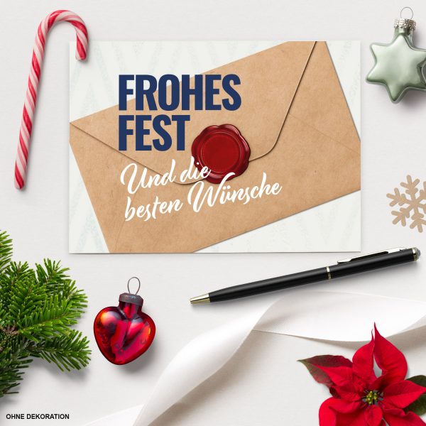 10 moderne Weihnachtskarten mit Umschlag - Motiv Brief - Design-Karten zu Weihnachten im Set – Bild 3