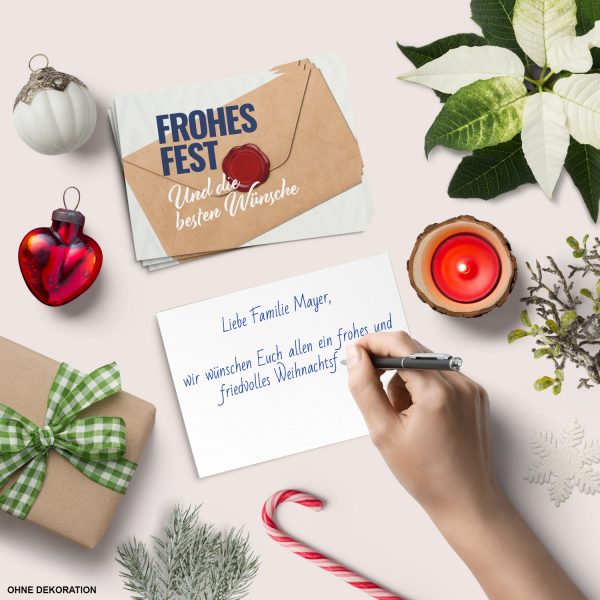 10 moderne Weihnachtskarten mit Umschlag - Motiv Brief - Design-Karten zu Weihnachten im Set – Bild 4