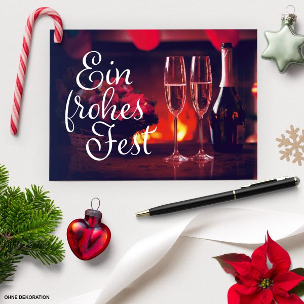 10 moderne Weihnachtskarten mit Umschlag - Motiv 2 Sektgläser - Design-Karten zu Weihnachten im Set – Bild 3