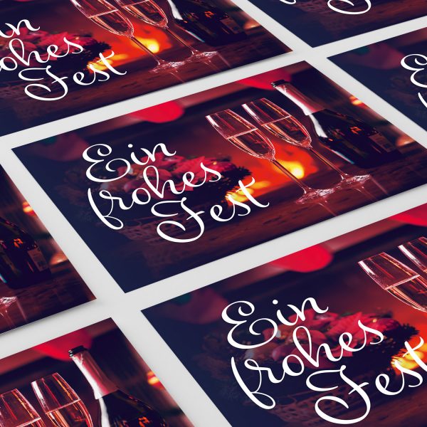 10 moderne Weihnachtskarten mit Umschlag - Motiv 2 Sektgläser - Design-Karten zu Weihnachten im Set – Bild 6