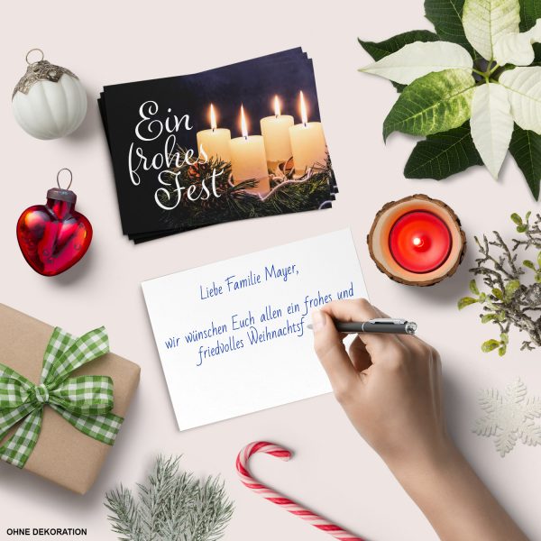 10 moderne Weihnachtskarten mit Umschlag - Motiv Adventskranz - Design-Karten zu Weihnachten im Set – Bild 4