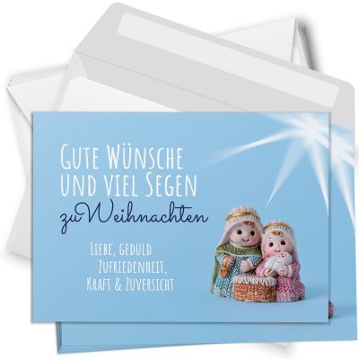 10 moderne Weihnachtskarten mit Umschlag - Motiv kirchlich modern - Design-Karten zu Weihnachten im Set
