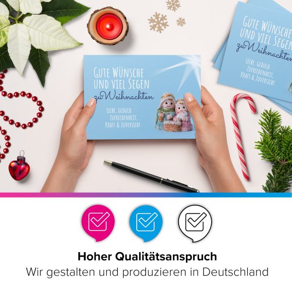 10 moderne Weihnachtskarten mit Umschlag - Motiv kirchlich modern - Design-Karten zu Weihnachten im Set – Bild 2