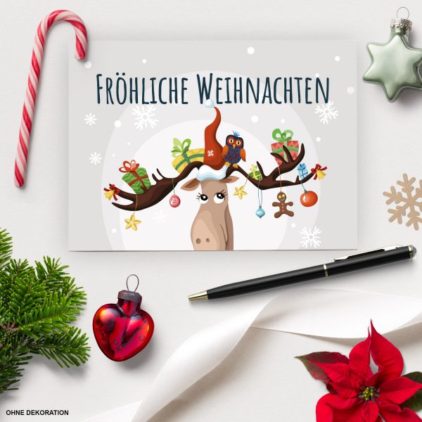 10 verschiedene Weihnachtskarten mit Umschlag - Motiv Mix 1 - Design-Karten zu Weihnachten im Set – Bild 3
