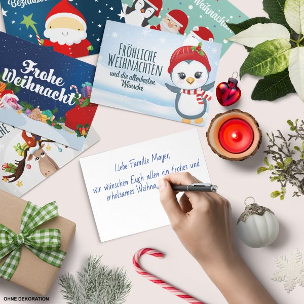 10 verschiedene Weihnachtskarten mit Umschlag - Motiv Mix 1 - Design-Karten zu Weihnachten im Set – Bild 6