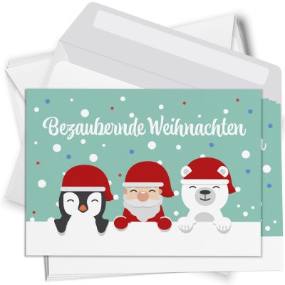 10 moderne Weihnachtskarten mit Umschlag - Motiv Bezaubernde Weihnachten 2 - Design-Karten zu Weihnachten im Set