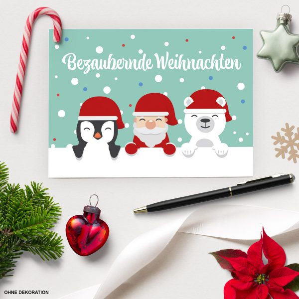 10 moderne Weihnachtskarten mit Umschlag - Motiv Bezaubernde Weihnachten 2 - Design-Karten zu Weihnachten im Set – Bild 3