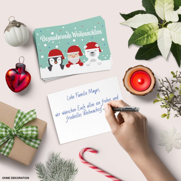 10 moderne Weihnachtskarten mit Umschlag - Motiv Bezaubernde Weihnachten 2 - Design-Karten zu Weihnachten im Set – Bild 4