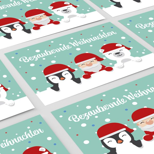 10 moderne Weihnachtskarten mit Umschlag - Motiv Bezaubernde Weihnachten 2 - Design-Karten zu Weihnachten im Set – Bild 6