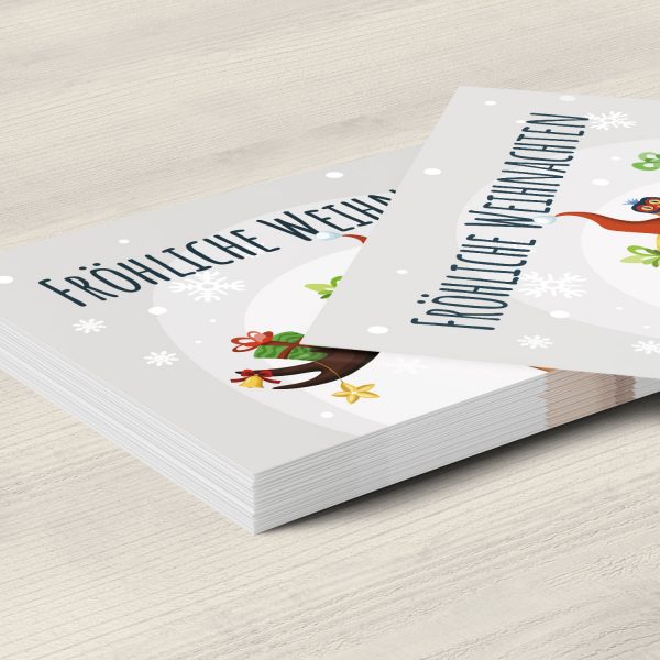 10 moderne Weihnachtskarten mit Umschlag - Motiv Niedlicher Elch - Design-Karten zu Weihnachten im Set – Bild 5
