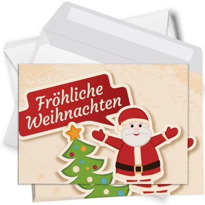 10 moderne Weihnachtskarten mit Umschlag - Motiv klassisch Weihnachten - Design-Karten zu Weihnachten im Set