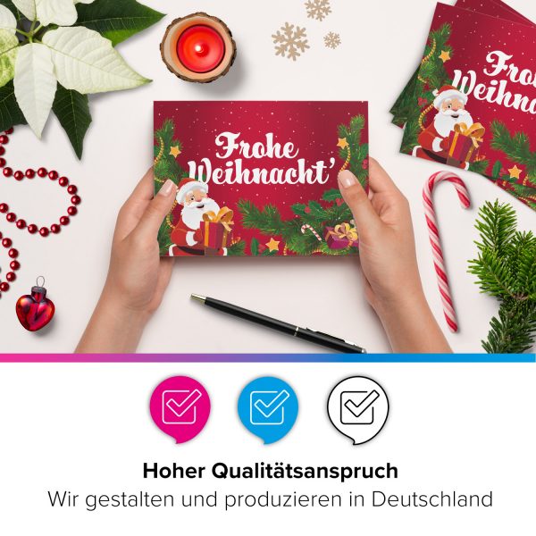 10 moderne Weihnachtskarten mit Umschlag - Motiv Buntes Weihnachten 2 - Design-Karten zu Weihnachten im Set – Bild 2