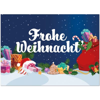 10 moderne Weihnachtskarten mit Umschlag - Motiv Buntes Weihnachten 3 - Design-Karten zu Weihnachten im Set