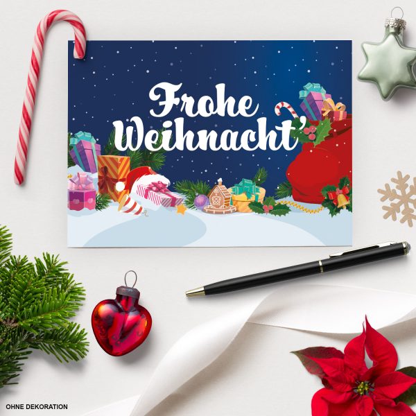 10 moderne Weihnachtskarten mit Umschlag - Motiv Buntes Weihnachten 3 - Design-Karten zu Weihnachten im Set – Bild 3