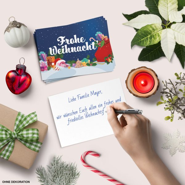 10 moderne Weihnachtskarten mit Umschlag - Motiv Buntes Weihnachten 3 - Design-Karten zu Weihnachten im Set – Bild 4