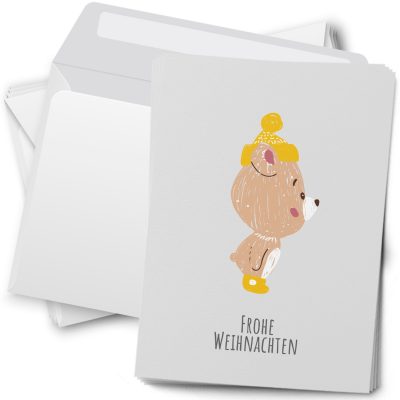 10 moderne Weihnachtskarten mit Umschlag - Stylische Weihnachten Tier 1 - Design-Karten zu Weihnachten im Set