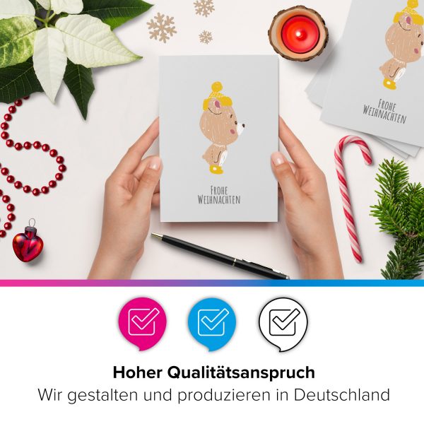 10 moderne Weihnachtskarten mit Umschlag - Stylische Weihnachten Tier 1 - Design-Karten zu Weihnachten im Set – Bild 2