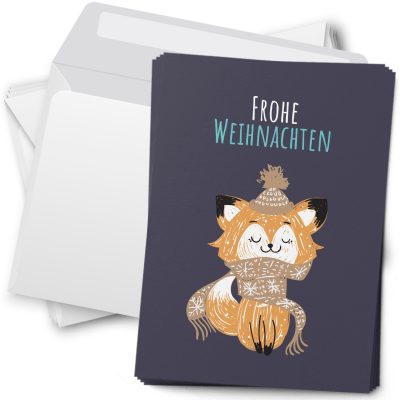 10 moderne Weihnachtskarten mit Umschlag - Stylische Weihnachten Tier 2 - Design-Karten zu Weihnachten im Set
