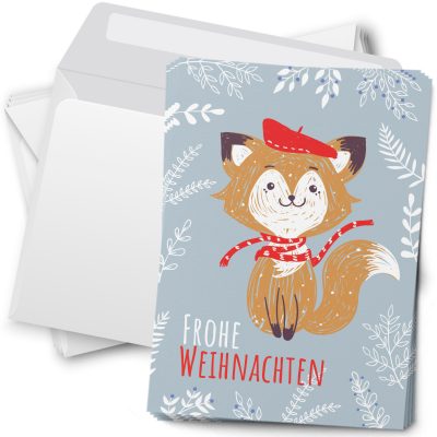 10 moderne Weihnachtskarten mit Umschlag - Stylische Weihnachten Tier 3 - Design-Karten zu Weihnachten im Set