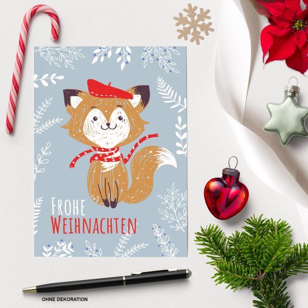 10 moderne Weihnachtskarten mit Umschlag - Stylische Weihnachten Tier 3 - Design-Karten zu Weihnachten im Set – Bild 3