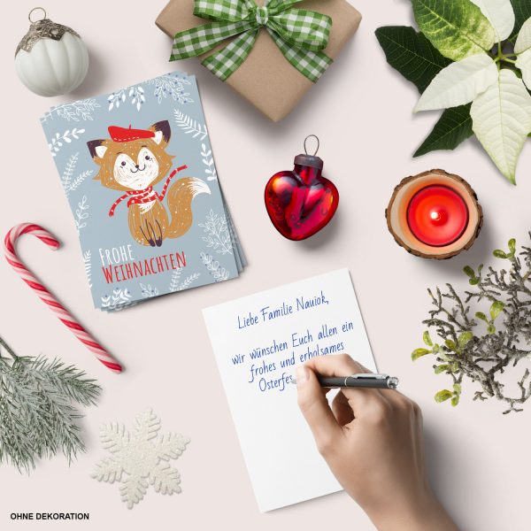 10 moderne Weihnachtskarten mit Umschlag - Stylische Weihnachten Tier 3 - Design-Karten zu Weihnachten im Set – Bild 4