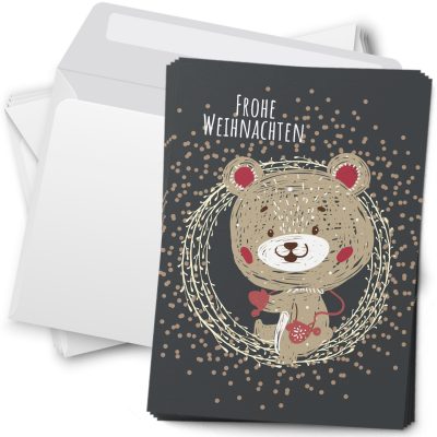 10 moderne Weihnachtskarten mit Umschlag - Stylische Weihnachten Tier 4 - Design-Karten zu Weihnachten im Set