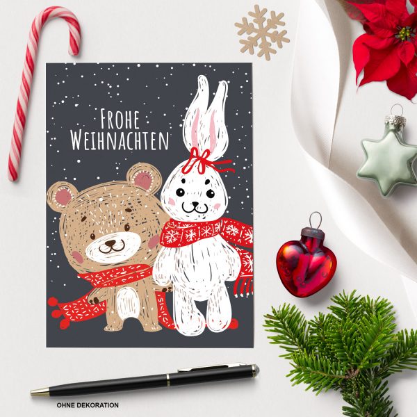 10 moderne Weihnachtskarten mit Umschlag - Stylische Weihnachten Tier 5 - Design-Karten zu Weihnachten im Set – Bild 3