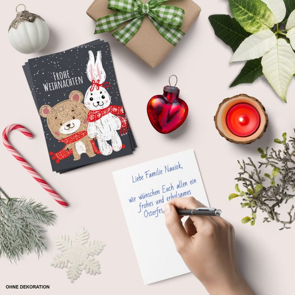10 moderne Weihnachtskarten mit Umschlag - Stylische Weihnachten Tier 5 - Design-Karten zu Weihnachten im Set – Bild 4