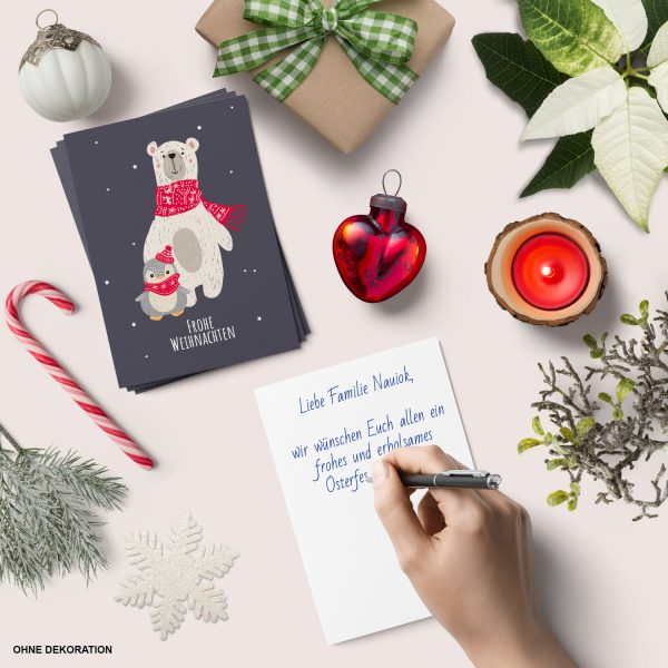 10 moderne Weihnachtskarten mit Umschlag - Stylische Weihnachten Tier 8 - Design-Karten zu Weihnachten im Set – Bild 4